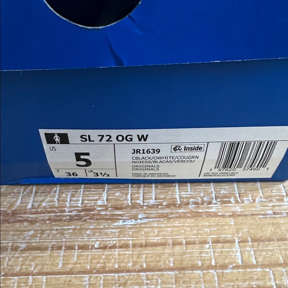 Adidas Black and White Cow Print Shoes with Green Laces SL 72 OG women - Picture 6 of 6